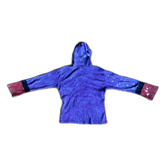 Boho Patch Work Long Sleeve Y2K  90s Full Zip Hoodie Top  Women's Size Large - Picture 6 of 9